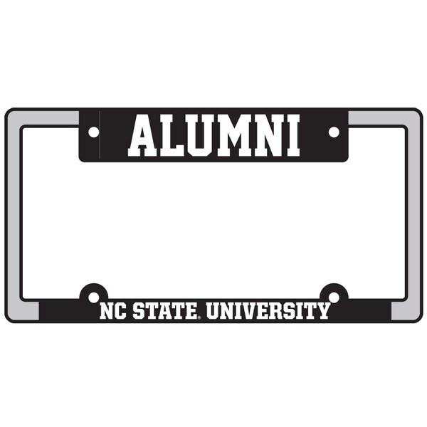 Alumni Plastic Auto Frame Brushed Aluminum Sides Wolfpack Outfitters Bookstore 